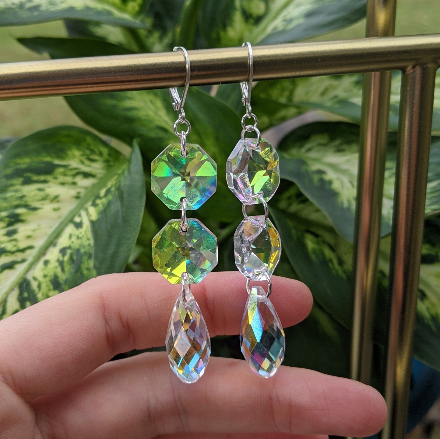 Mini Vintage Glass Teardrop Earrings