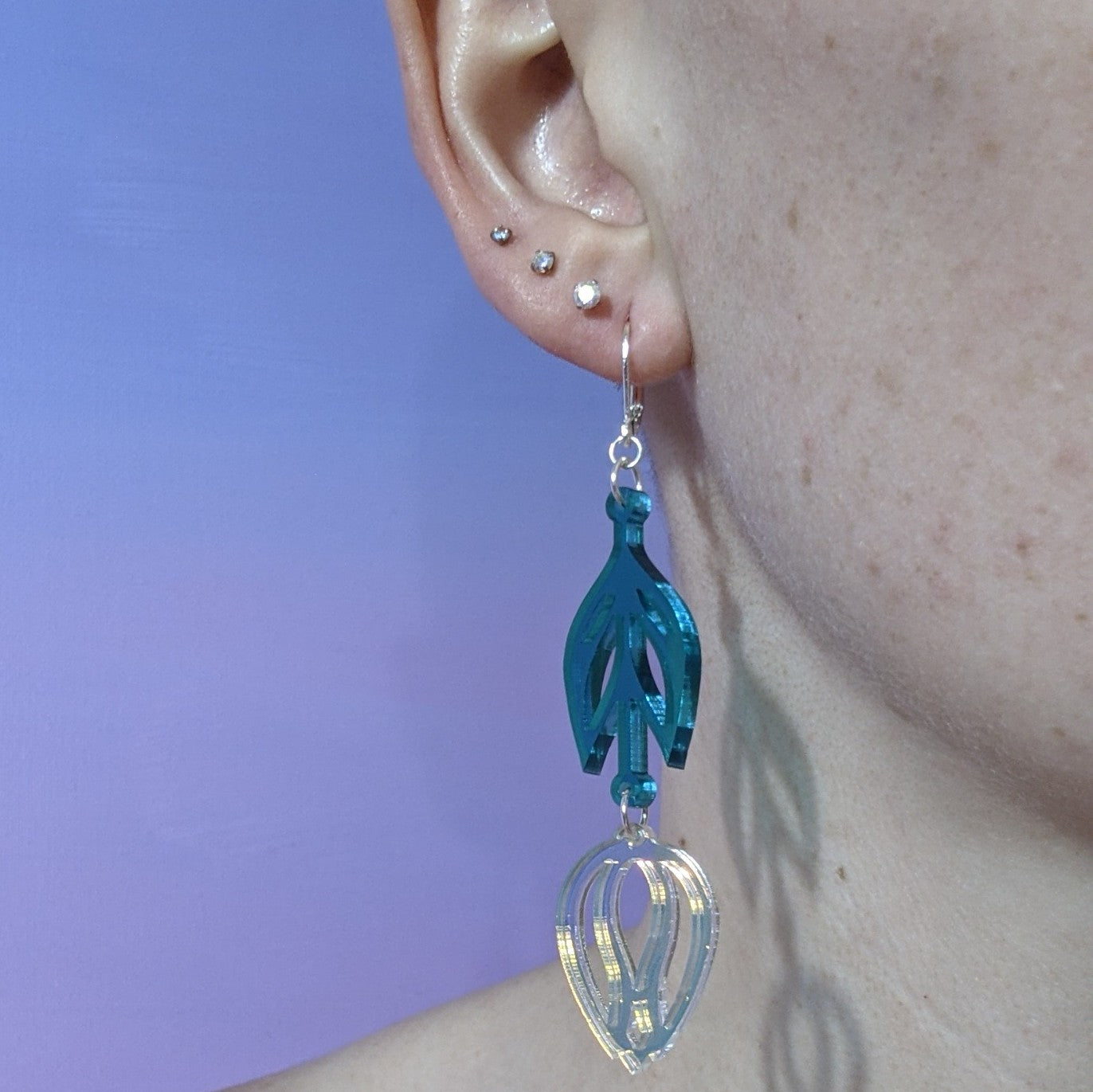 Iridescent Tulip Earrings