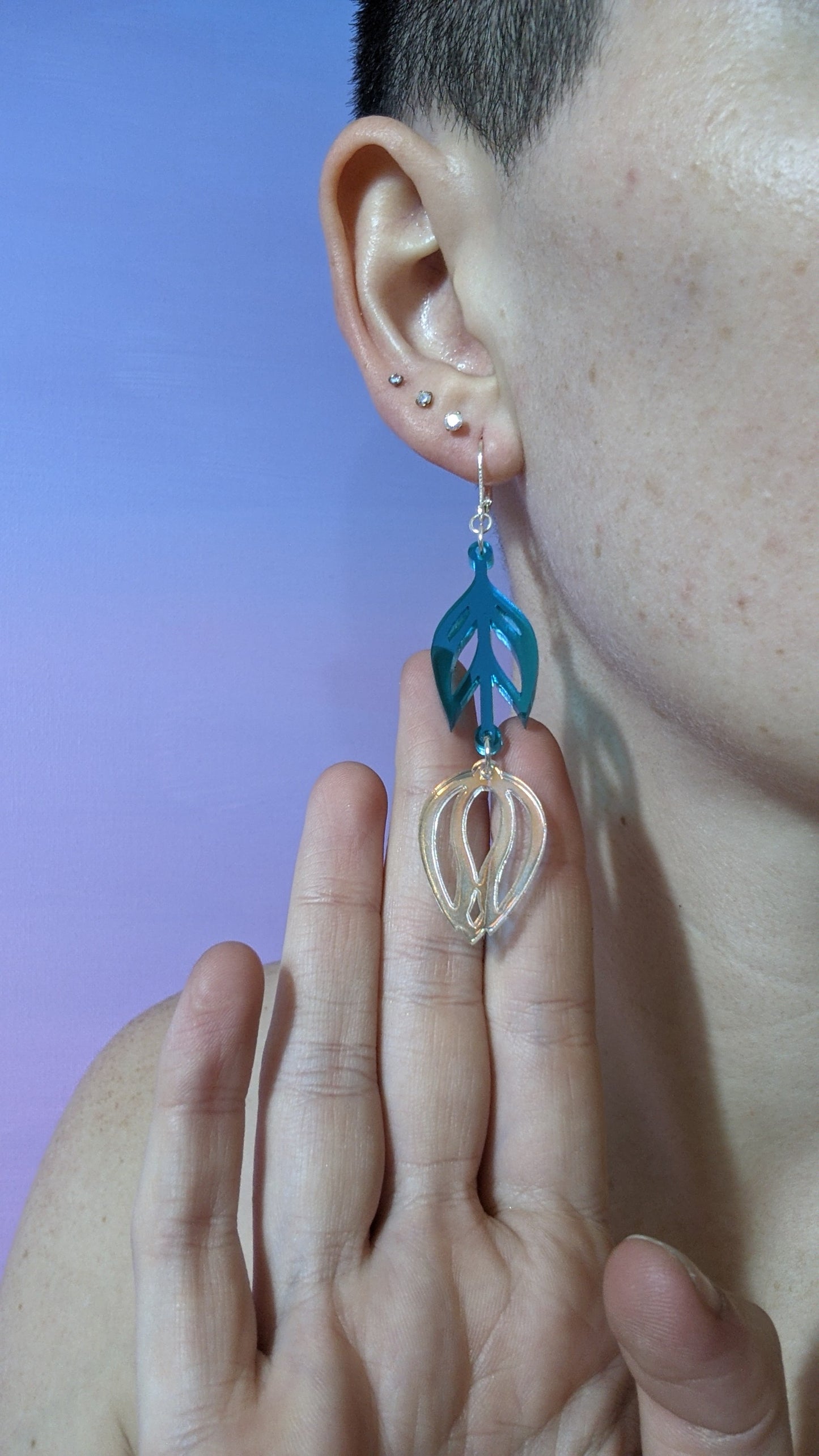 Iridescent Tulip Earrings