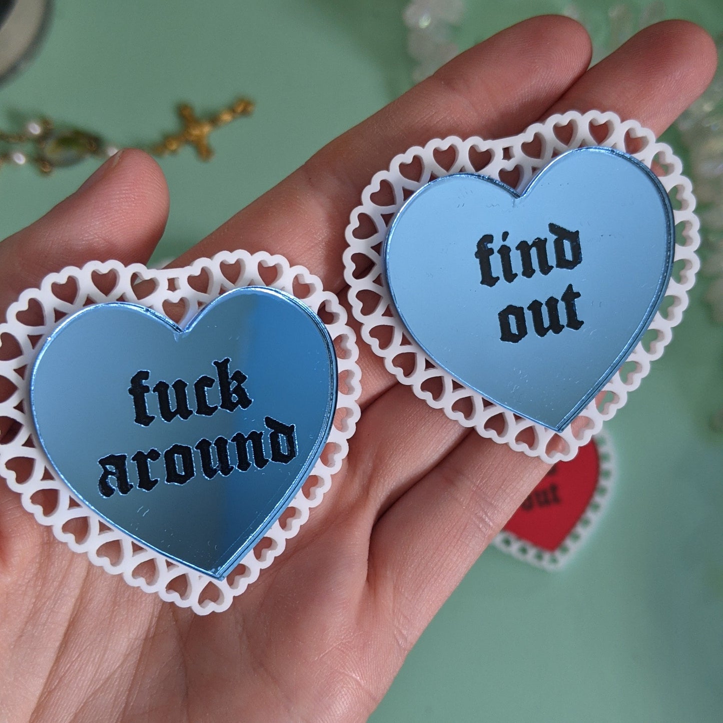 Fuck Around And Find Out Valentines Hairclips