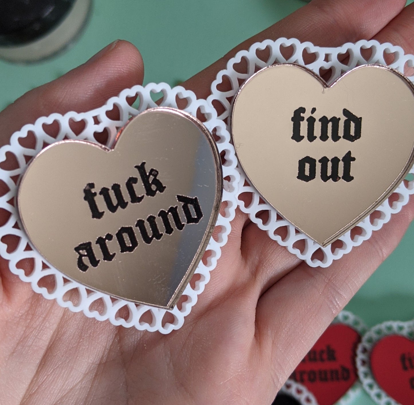 Fuck Around And Find Out Valentines Hairclips