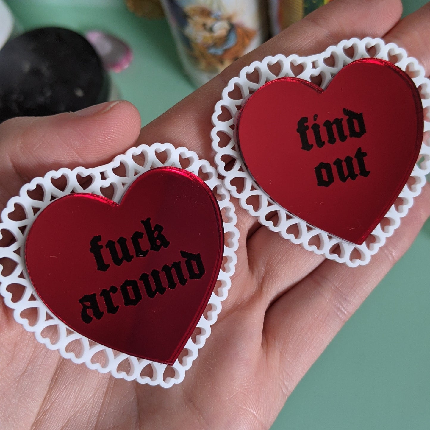 Fuck Around And Find Out Valentines Hairclips